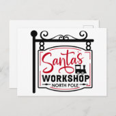 Carte postale de l'atelier de père Noël (Devant / Derrière)