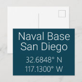 Carte postale de latitude et longitude de la base  (Devant / Derrière)