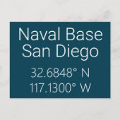 Carte postale de latitude et longitude de la base  (Devant)