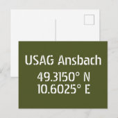 Carte postale de latitude et longitude de USAG Ans (Devant / Derrière)