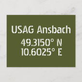 Carte postale de latitude et longitude de USAG Ans (Devant)