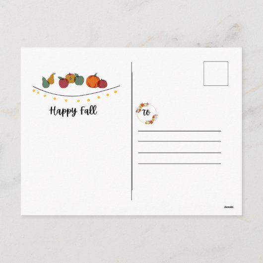 Carte postale de l'automne joyeux (Dos)