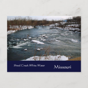 Carte postale de l'eau blanche d'hiver Missouri