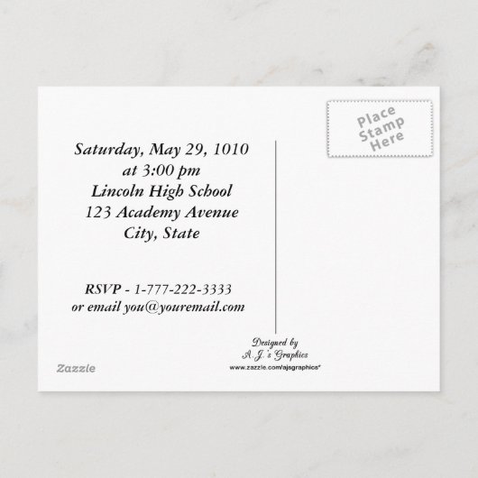 Carte postale de l'école (Dos)