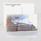 Carte postale de l'école intermédiaire de Canton (Devant / Derrière)