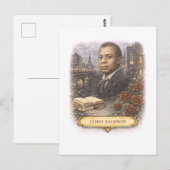 Carte postale de l'écrivain James Baldwin de style (Devant / Derrière)
