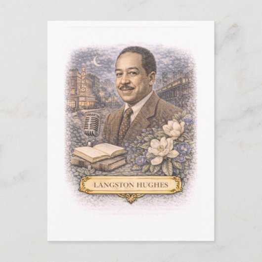 Carte postale de l'écrivain Langston Hughes de sty (Devant)