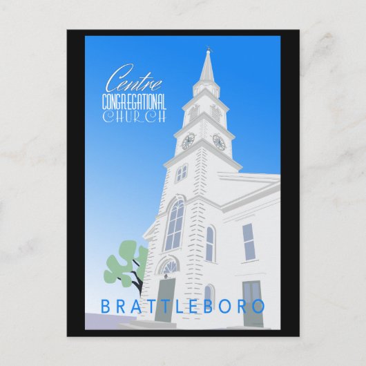 Carte postale de l'Église congrégationnelle du Cen (Devant)