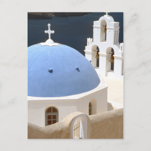 Carte postale de l'église de Santorin en Grèce