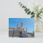 Carte postale de l'église de Sitges (Debout devant)