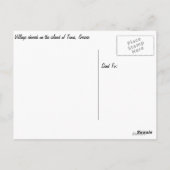 Carte postale de l'église du village de Tinos Isla (Dos)