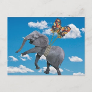 Carte postale de l'éléphant et du papillon 'Allége