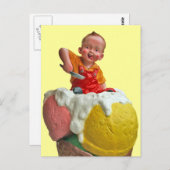 Carte postale de l'emblème de la crème glacée Kid  (Devant / Derrière)