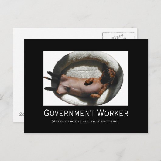 Carte postale de l'employé du gouvernement (Devant / Derrière)