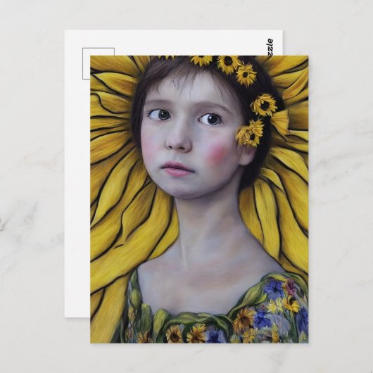 Carte postale de l'enfant tournesol (Devant / Derrière)