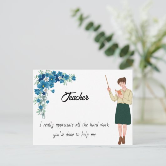 Carte postale de l'enseignant (Debout devant)