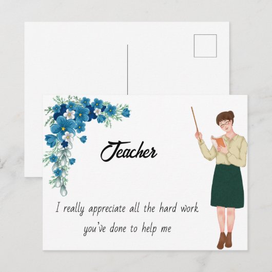 Carte postale de l'enseignant (Devant / Derrière)