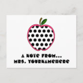 Carte postale de l'enseignant - Polka Dot Apple (Devant)