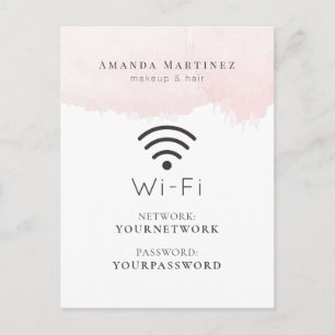 Carte postale de l'enseigne Wi-Fi couleur rose vif