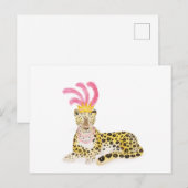 Carte postale de léopard d'Amour glamour (Devant / Derrière)