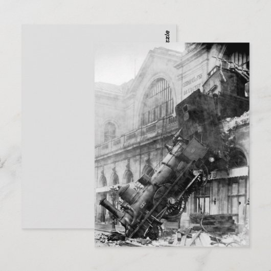 carte postale de l'épave du train (Devant / Derrière)