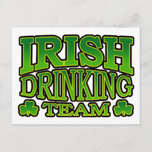 Carte postale de l'équipe de boisson irlandaise