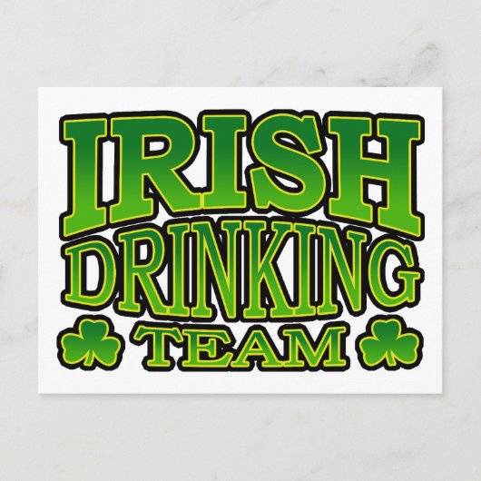 Carte postale de l'équipe de boisson irlandaise (Devant)