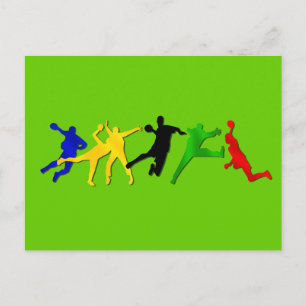 Carte postale de l'équipe de handball et des joueu
