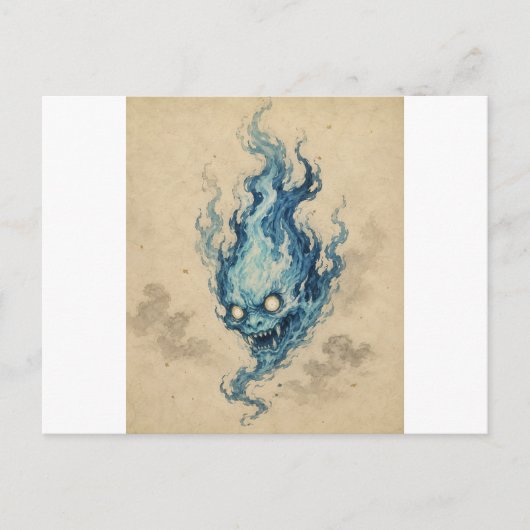 Carte postale de l'esprit de la flamme dorée Onibi (Devant)