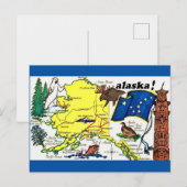 Carte postale de l'État d'Alaska (Devant / Derrière)