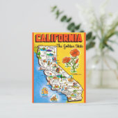 Carte postale de l'État de Californie Golden State (Debout devant)