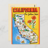 Carte postale de l'État de Californie Golden State (Devant / Derrière)