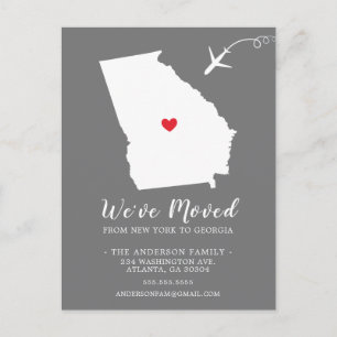 Carte postale de l'État de déménagement GEORGIA