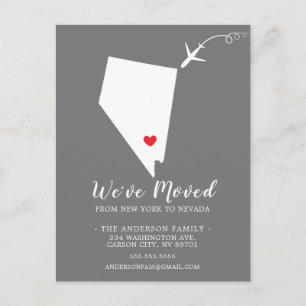 Carte postale de l'État de déménagement NEVADA