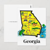 Carte postale de l'État de Géorgie (Devant / Derrière)