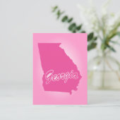 Carte postale de l'État de Géorgie rose (Debout devant)