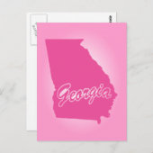 Carte postale de l'État de Géorgie rose (Devant / Derrière)