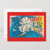 Carte postale de l'état de l'Alaska (Devant / Derrière)
