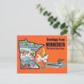 Carte postale de l'État de Minnesota North Star (Debout devant)