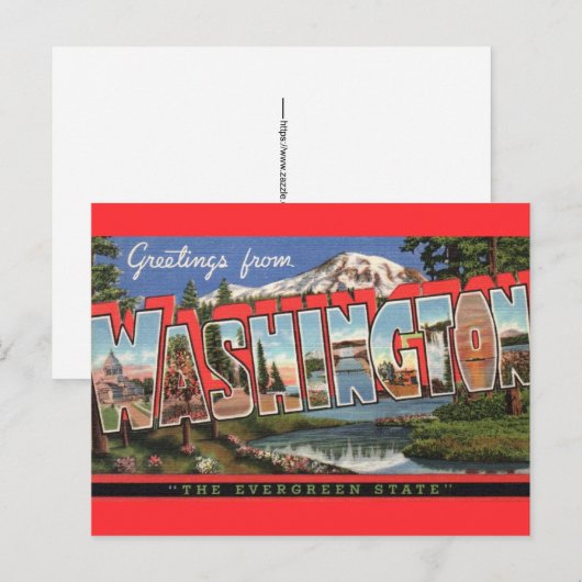 Carte postale de l'État de Washington (Devant / Derrière)