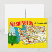 Carte postale de l'État de Washington (Devant / Derrière)