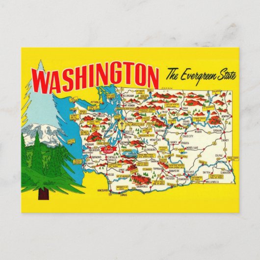 Carte postale de l'État de Washington (Devant)