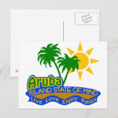 Carte postale de l'état d'esprit d'Aruba (Devant / Derrière)