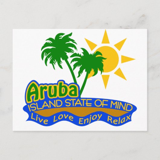 Carte postale de l'état d'esprit d'Aruba (Devant)