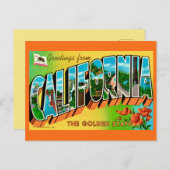 Carte postale de l'État doré de Californie (Devant / Derrière)