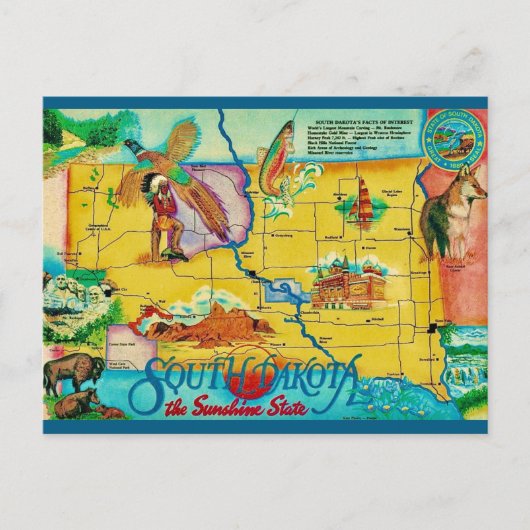 Carte postale de l'État du Dakota du Sud (Devant)