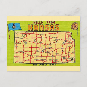 Carte postale de l'État du Kansas