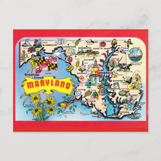 Carte postale de l'État du Maryland (Devant)