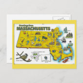 Carte postale de l'État du Massachusetts (Devant / Derrière)
