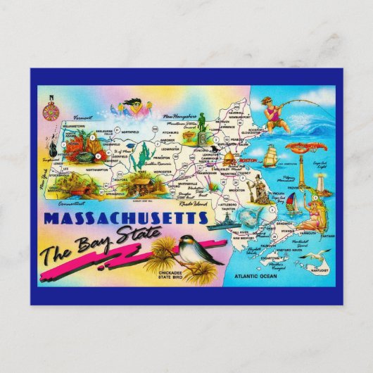 Carte postale de l'État du Massachusetts (Devant)